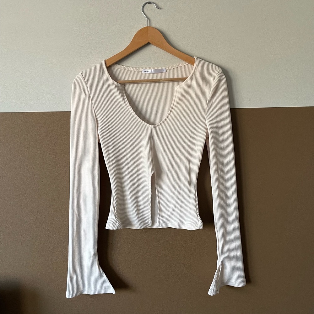 Cream Long Sleeve Top